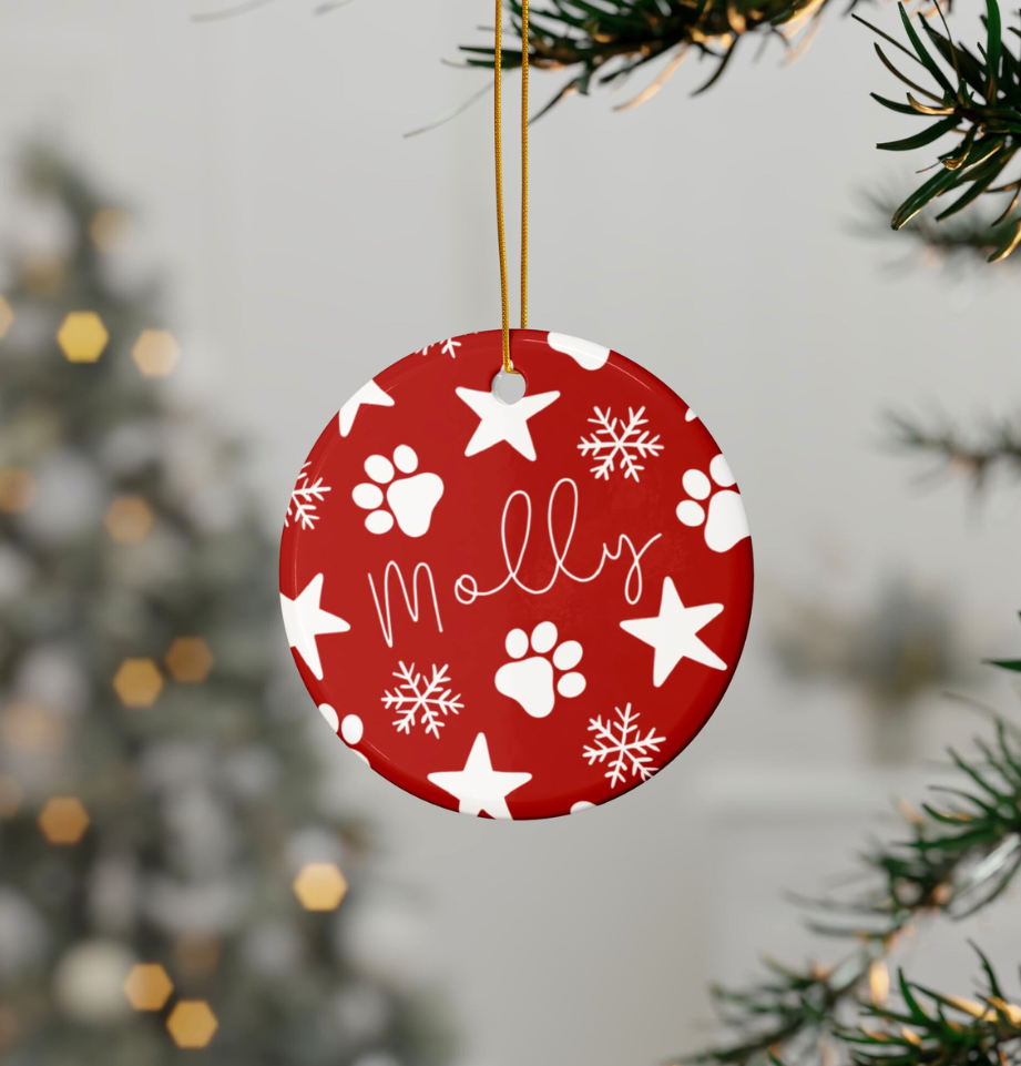 Personalised Christmas Pet Decoration - Ceramic Ornament