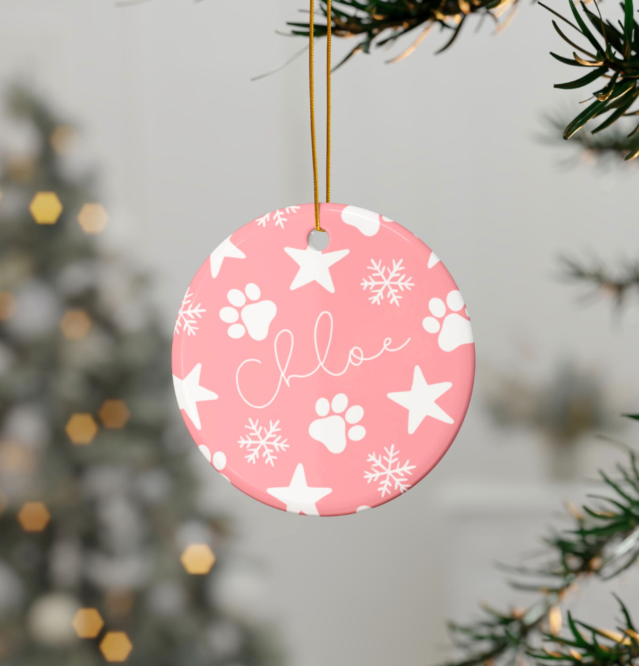 Personalised Christmas Pet Decoration - Ceramic Ornament