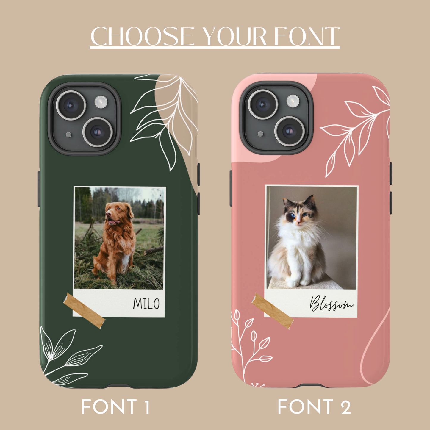 Custom Pet Phone Case - Polaroid Pets
