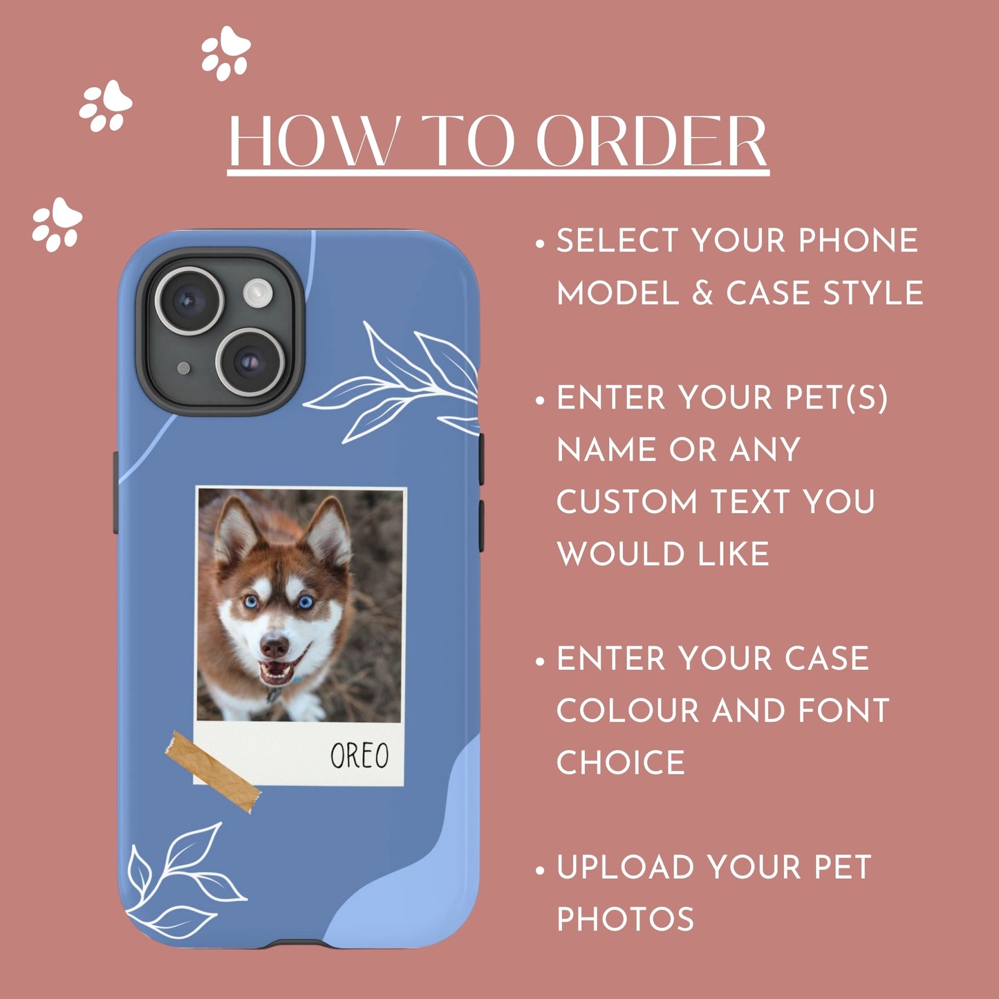 Custom Pet Phone Case - Polaroid Pets