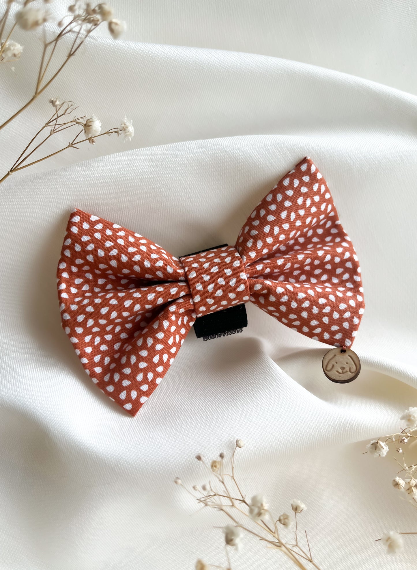 Terracotta Irregular Dot Dog Bow Tie